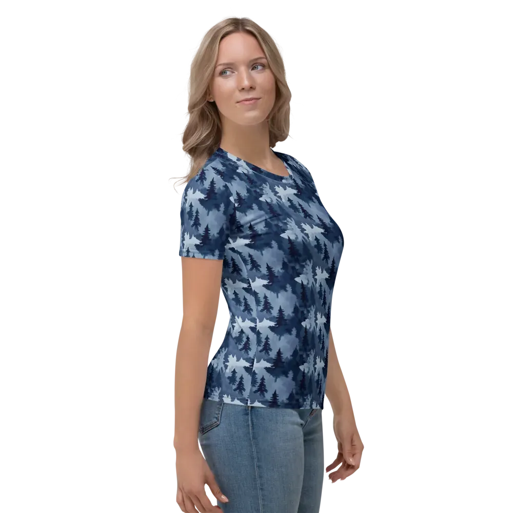 Frosted Evergreen on Women's Crew Neck T-Shirt — Right