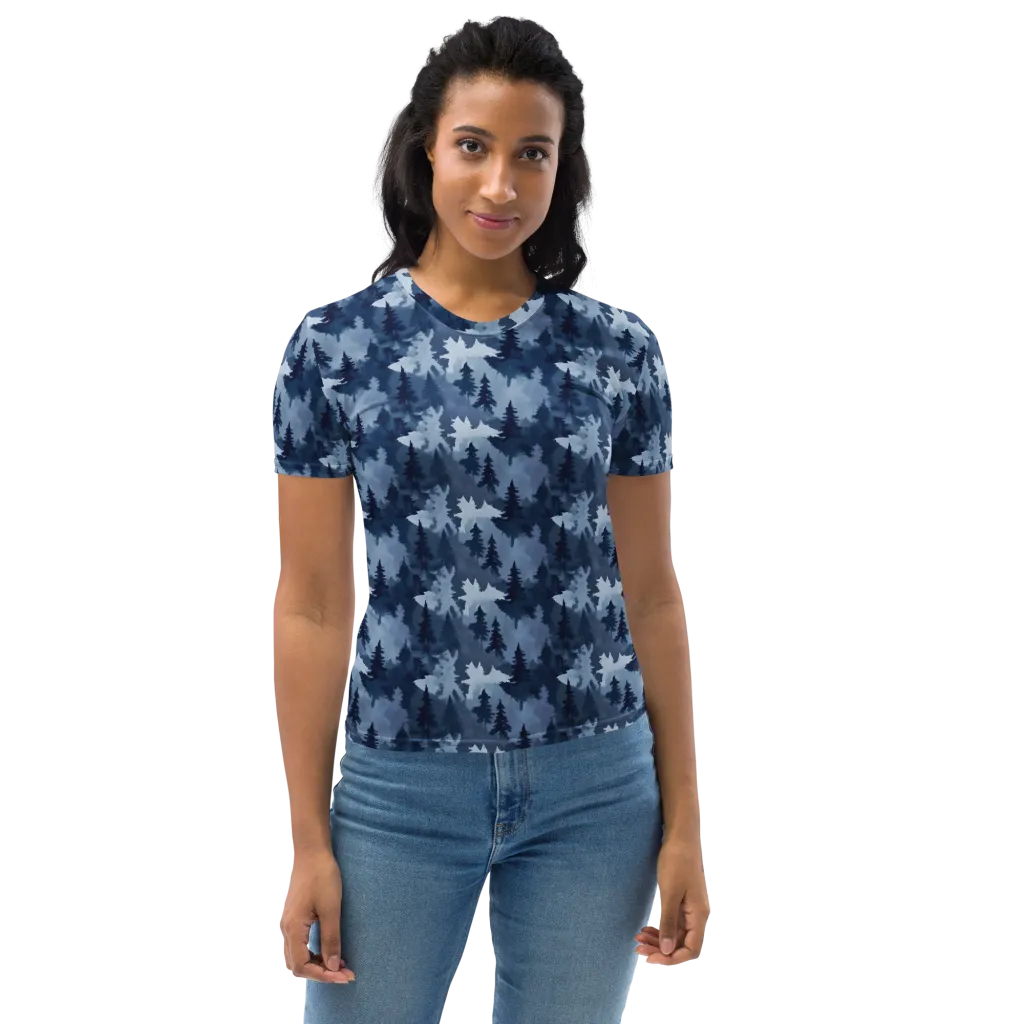 Frosted Evergreen on Women's Crew Neck T-Shirt — Front