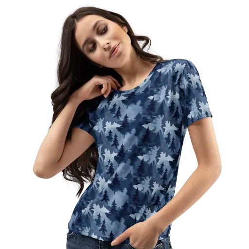 Frosted Evergreen on a Women's Crew Neck T-Shirt
