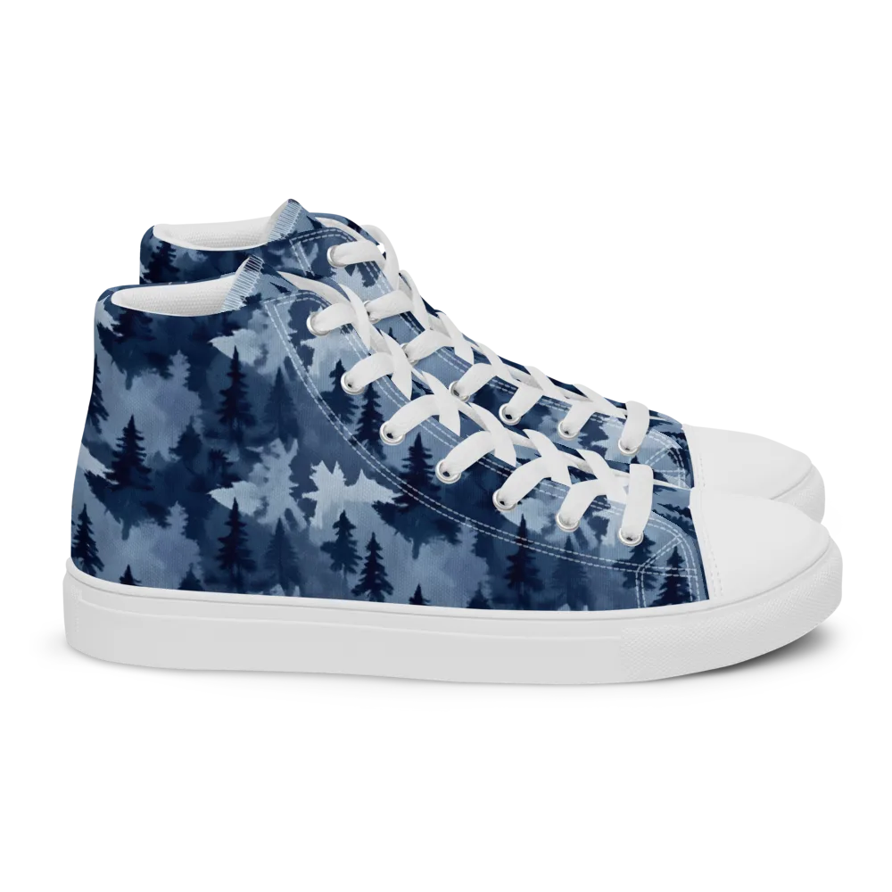 Frosted Evergreen on Women's High Top Canvas Shoes — Right
