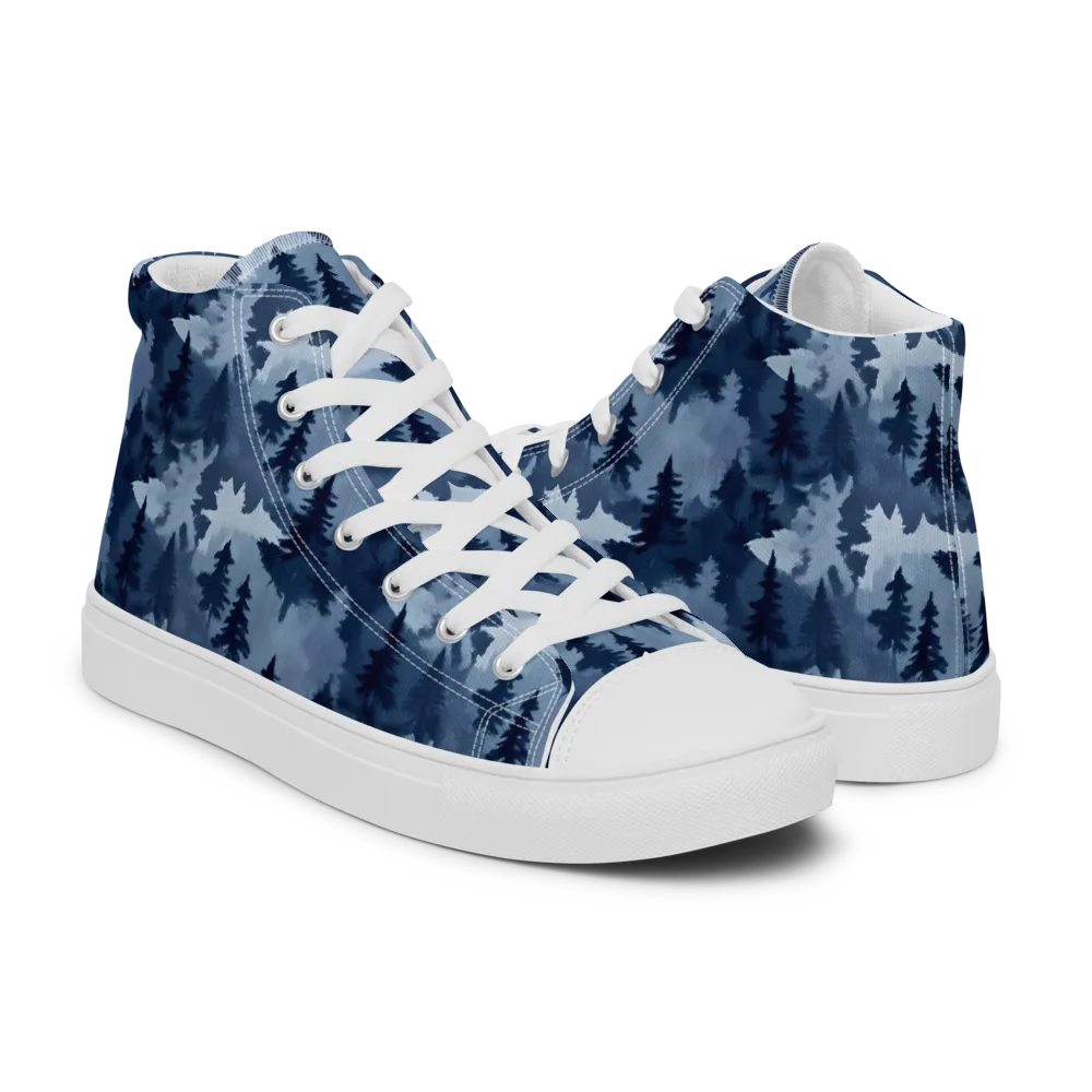 Frosted Evergreen on Women's High Top Canvas Shoes — Right