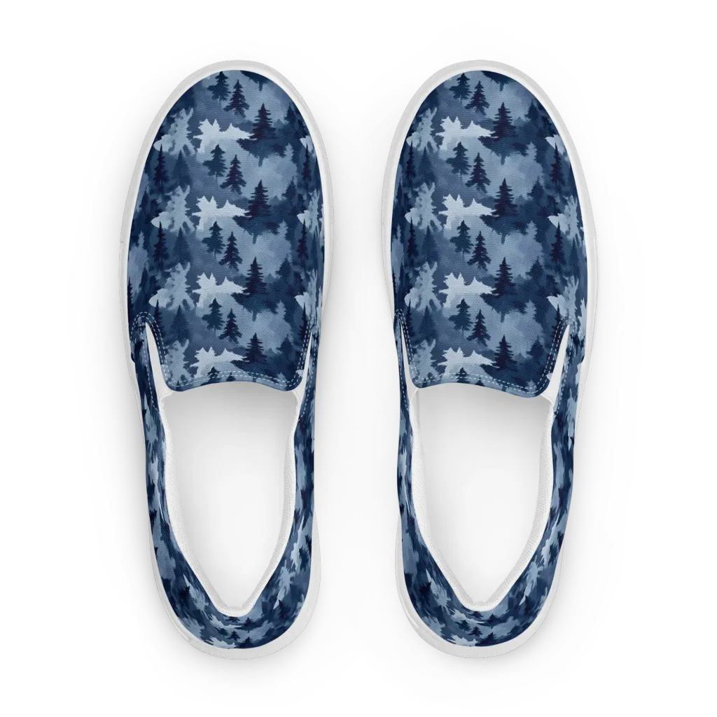 Frosted Evergreen on Men's Slip-On Canvas Shoes — Front