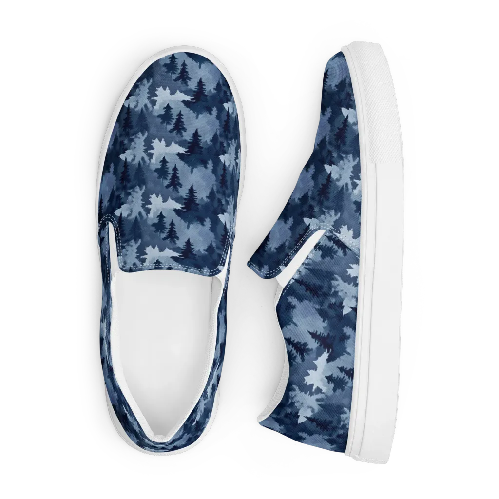 Frosted Evergreen on Men's Slip-On Canvas Shoes — Front