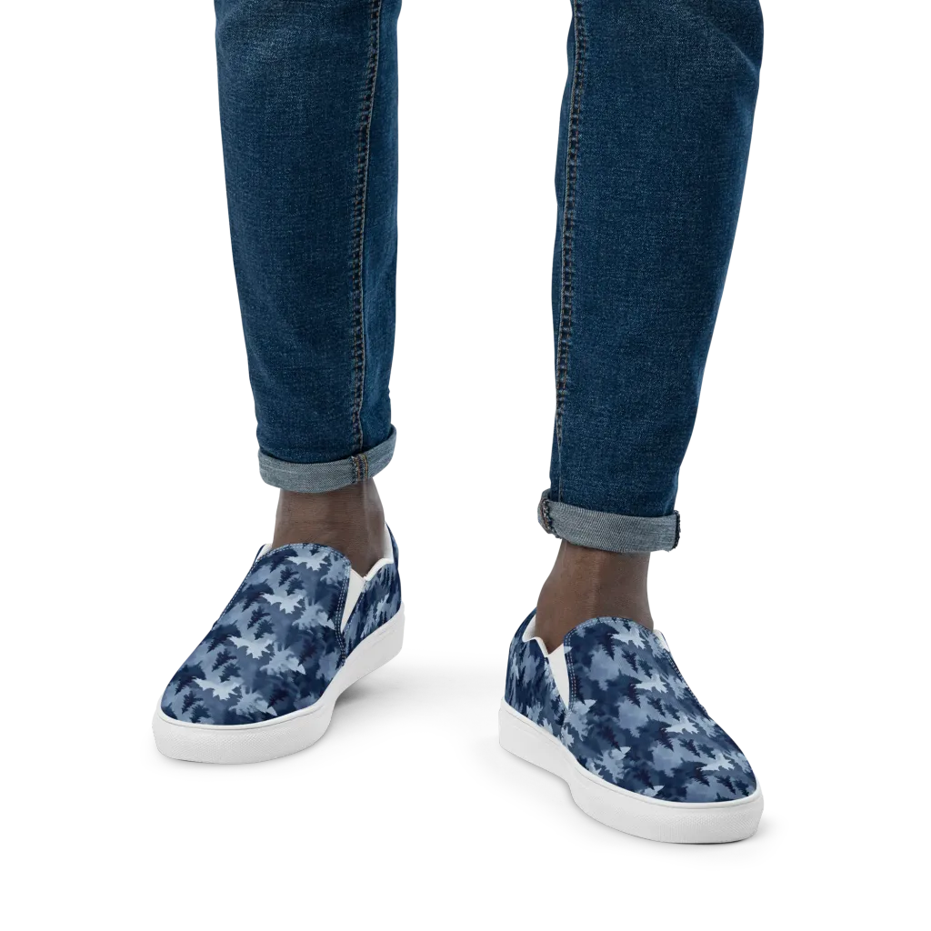 Frosted Evergreen on Men's Slip-On Canvas Shoes — Front