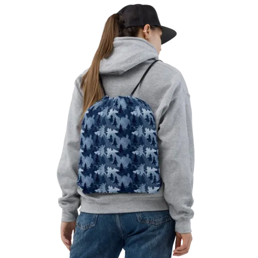 Frosted Evergreen on a Drawstring Bag