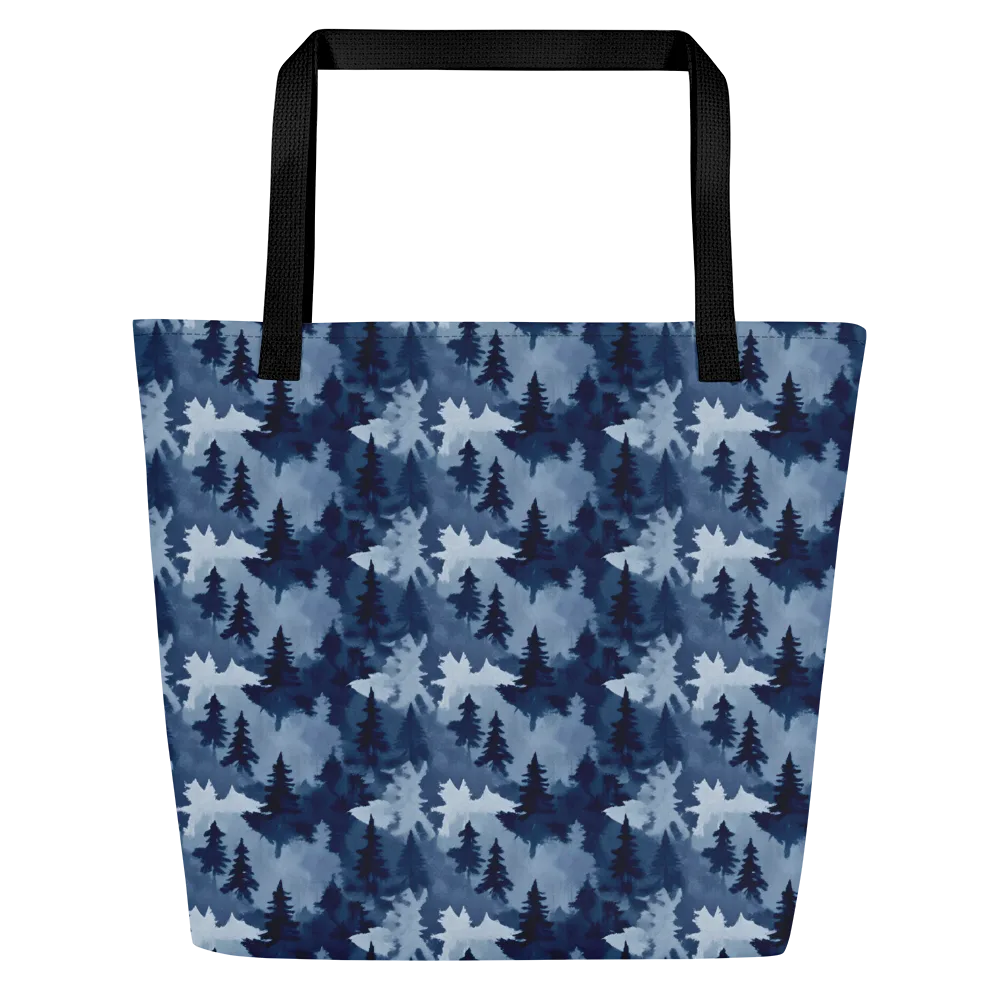 Frosted Evergreen on Large Tote Bag W/ Pocket — Front