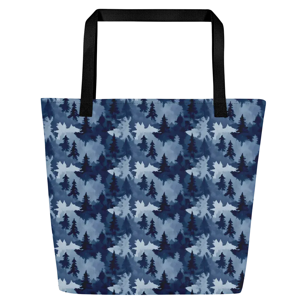 Frosted Evergreen on Large Tote Bag W/ Pocket — Front