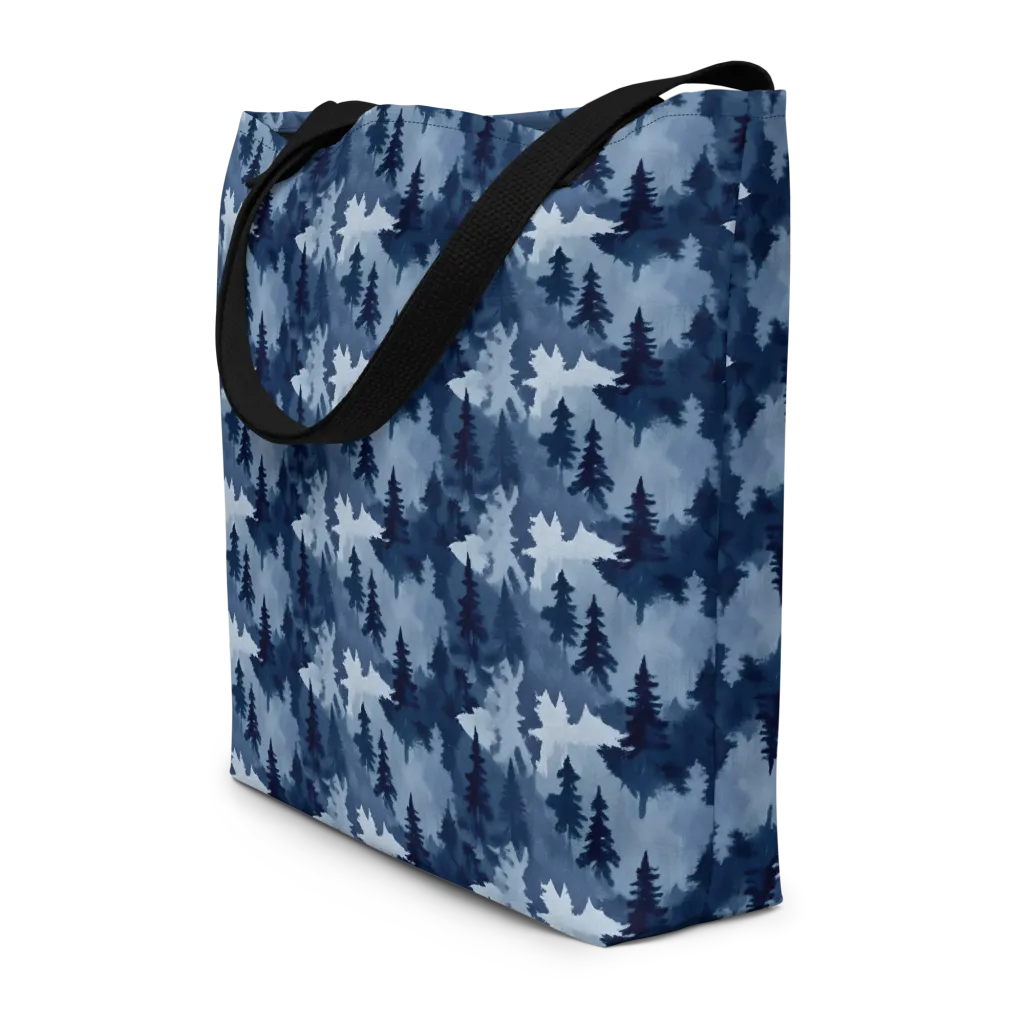Frosted Evergreen on Large Tote Bag W/ Pocket — Front