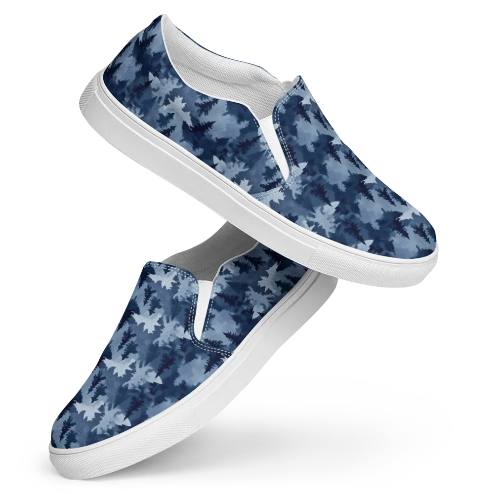 Frosted Evergreen on Women's Slip-On Canvas Shoes — Front