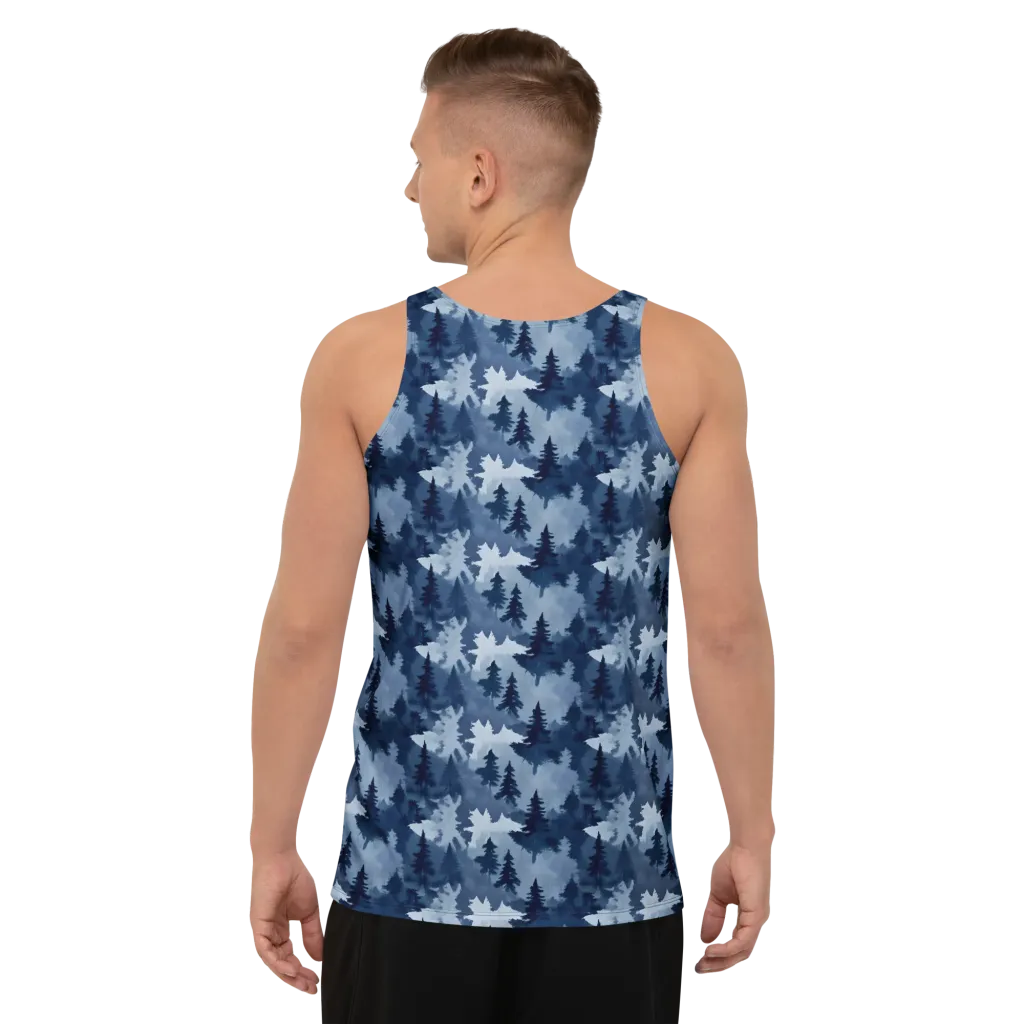 Frosted Evergreen on Men's Tank Top — Back