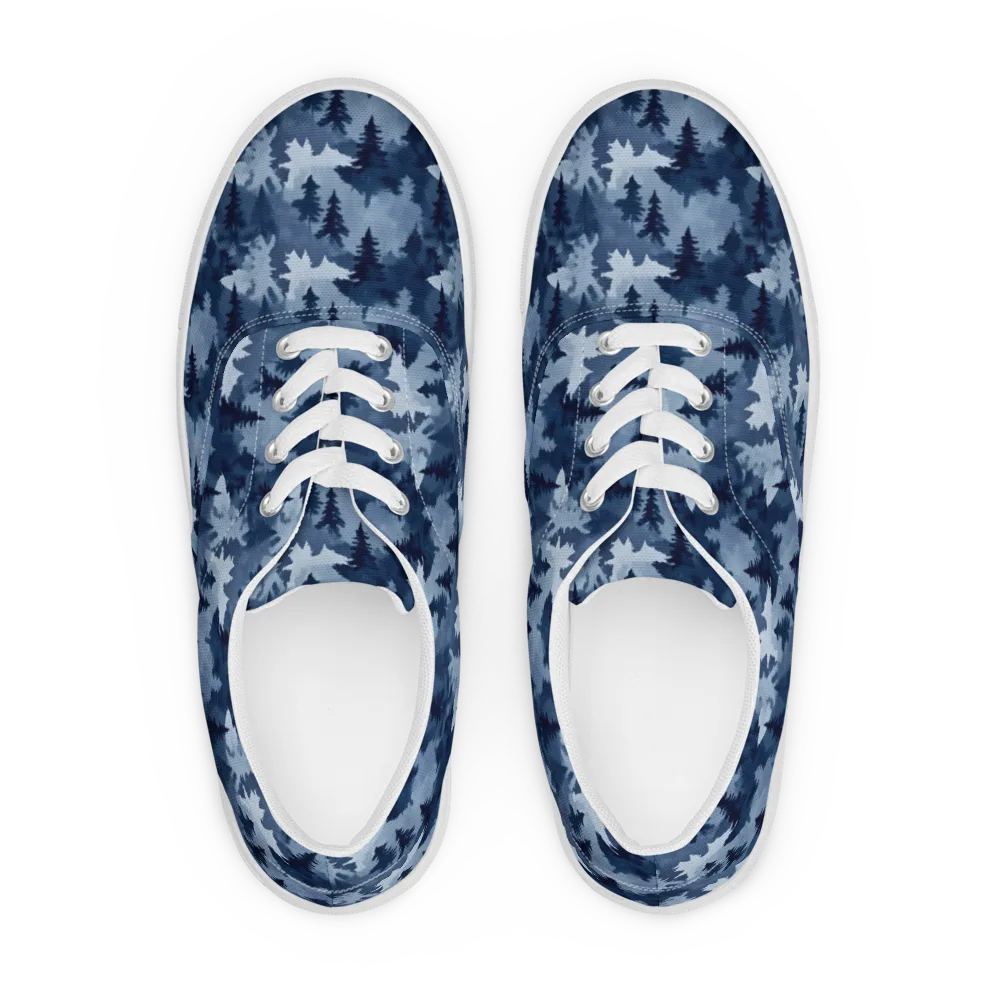 Frosted Evergreen on Men's Lace-Up Canvas Shoes — Front
