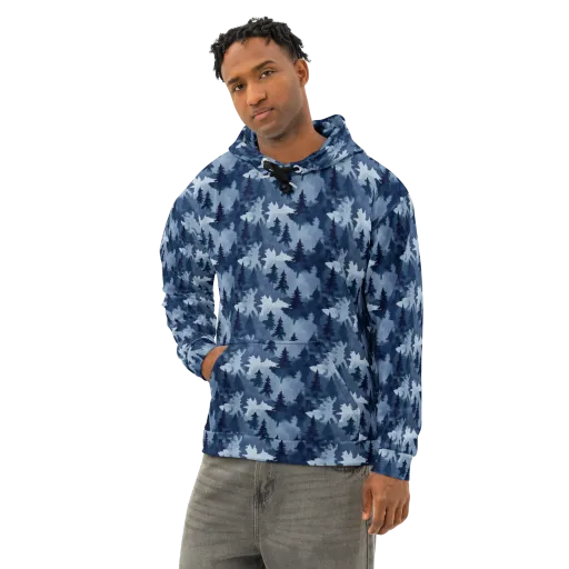 Frosted Evergreen on a Cotton Hoodie