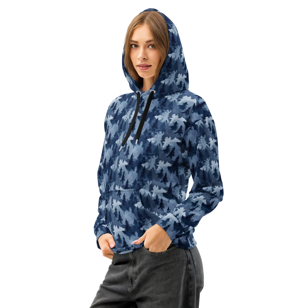 Frosted Evergreen on Cotton Hoodie — Left Front