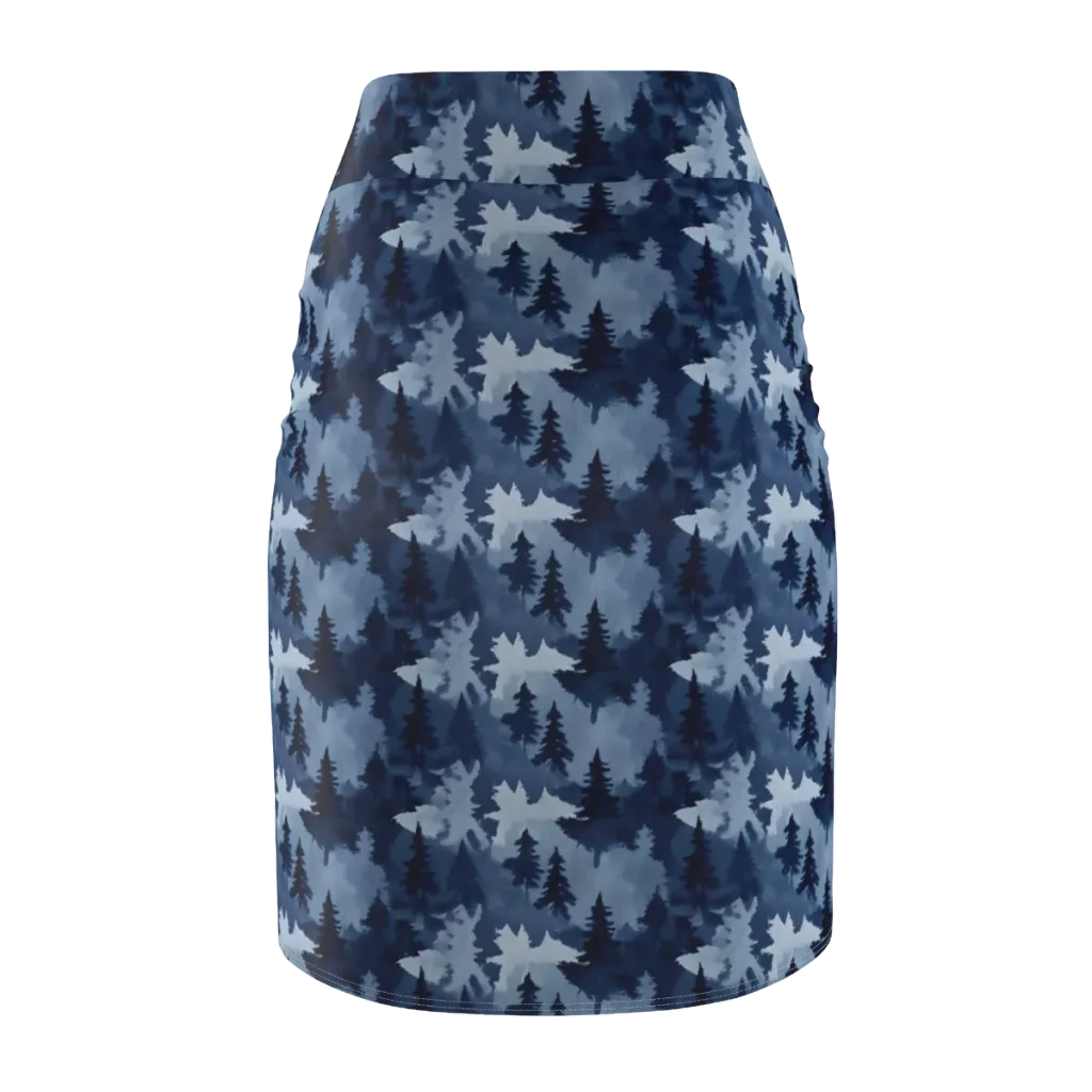 Frosted Evergreen on Pencil Skirt — Back