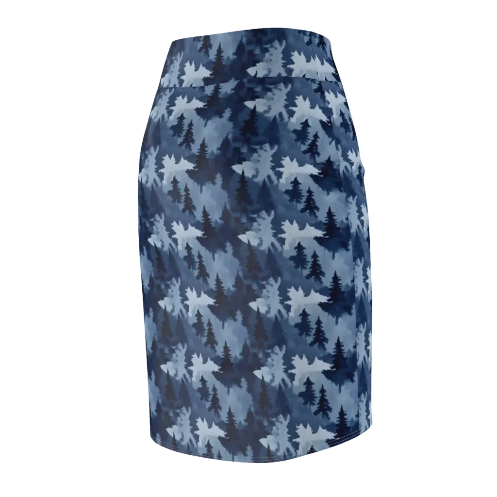 Frosted Evergreen on Pencil Skirt — Back Side