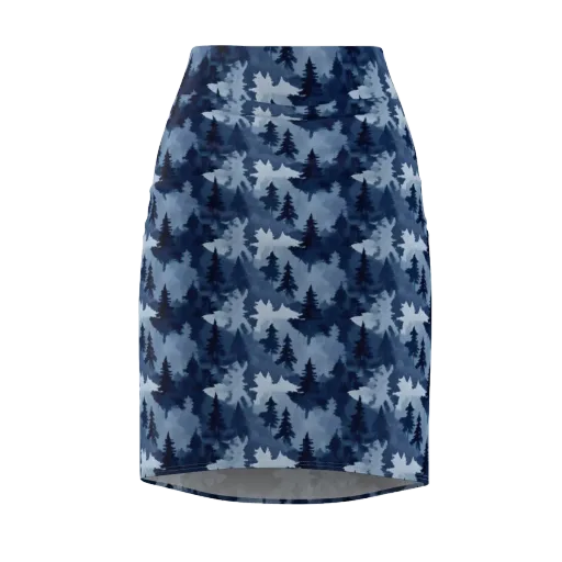 Frosted Evergreen on a Pencil Skirt