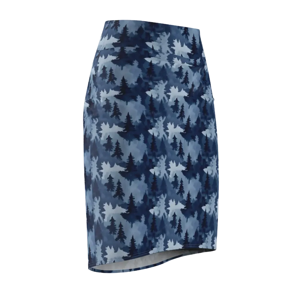 Frosted Evergreen on Pencil Skirt — Front Side