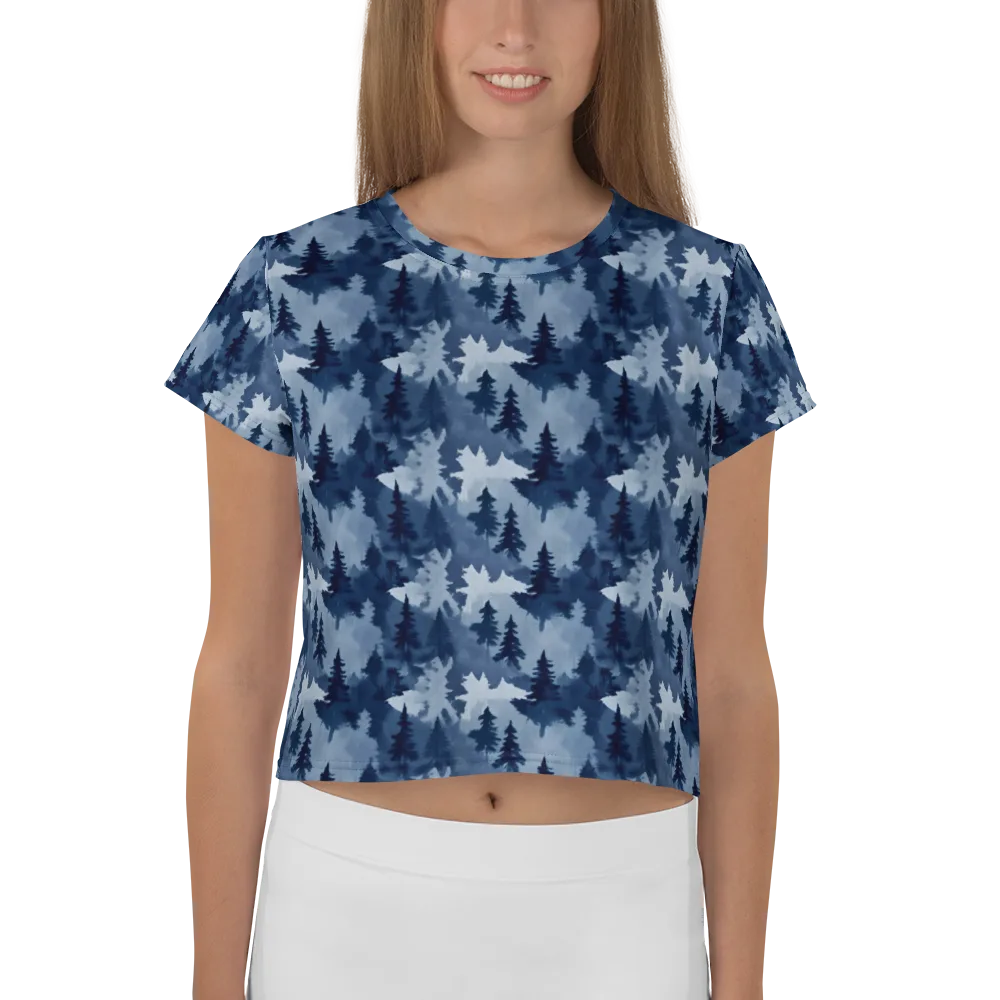 Frosted Evergreen on Crop Tee — Front