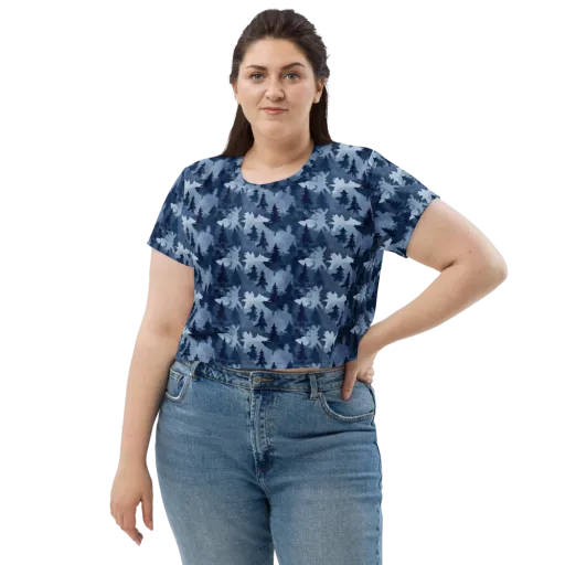 Frosted Evergreen on a Crop Tee