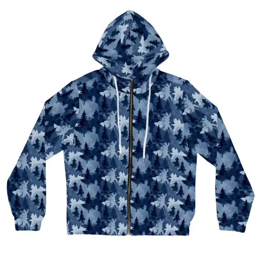 Frosted Evergreen on a Women's Full-Zip Hoodie