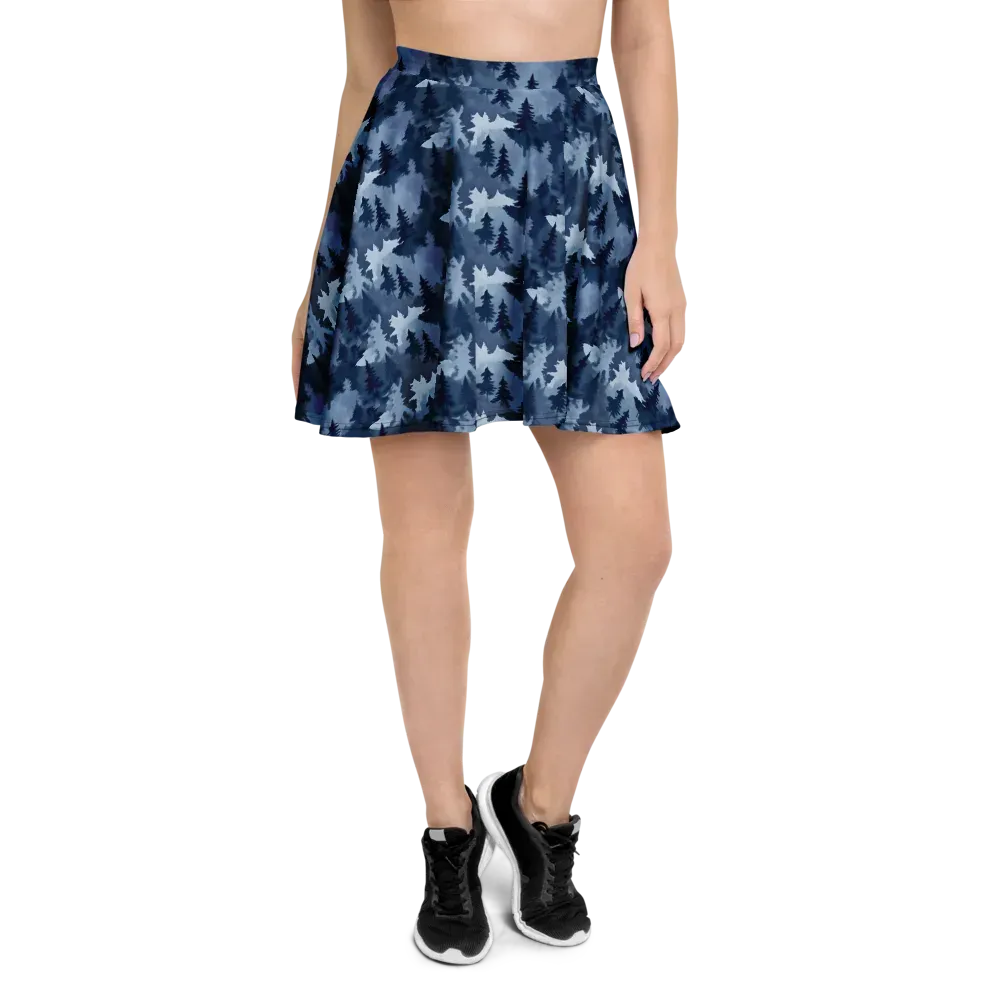 Frosted Evergreen on Skater Skirt — Front