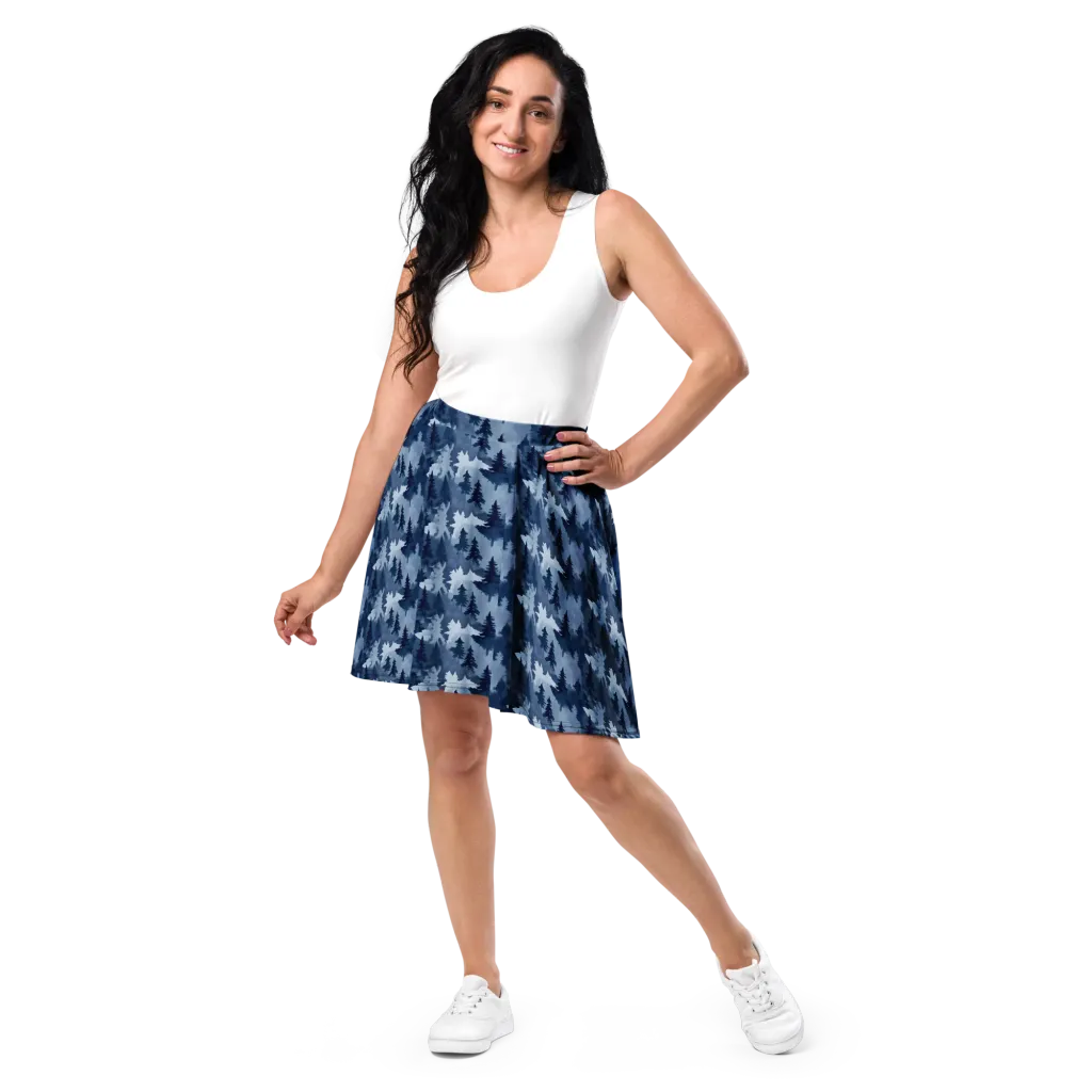 Frosted Evergreen on Skater Skirt — Front