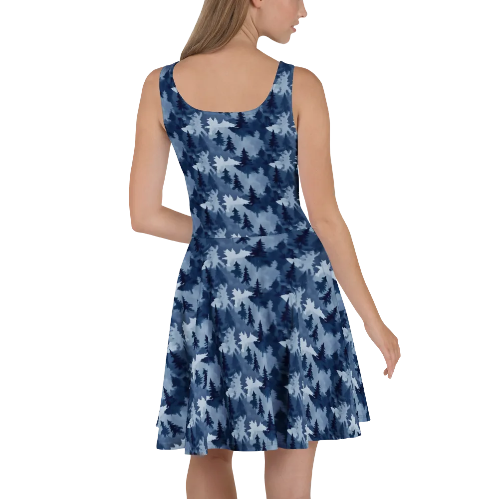 Frosted Evergreen on Skater Dress — Back