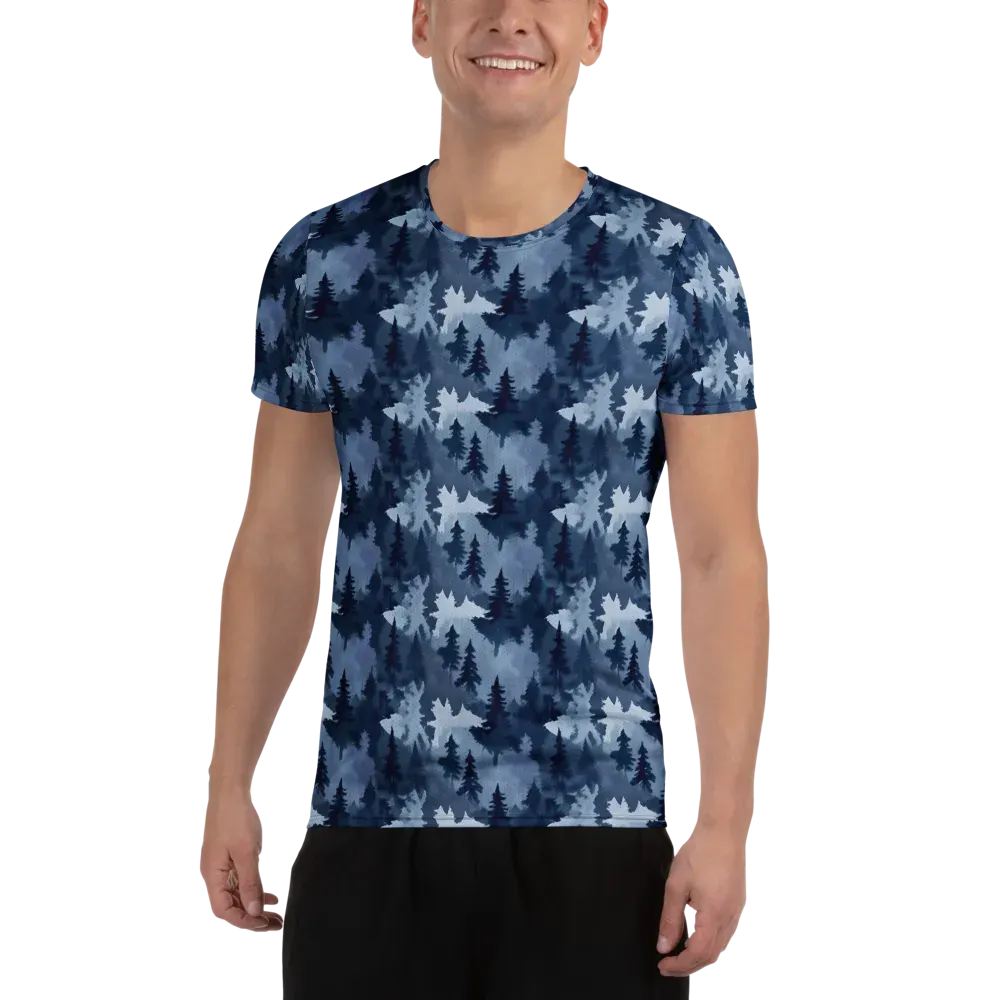 Frosted Evergreen on Men's Athletic T-Shirt — Front