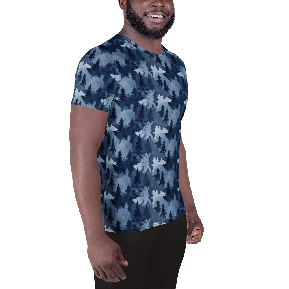 Frosted Evergreen on Men's Athletic T-Shirt — Right