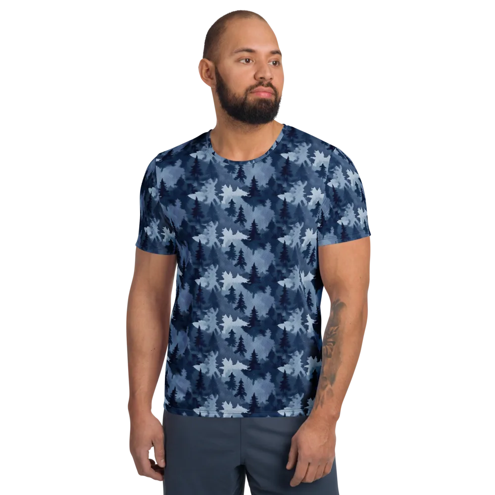 Frosted Evergreen on Men's Athletic T-Shirt — Front