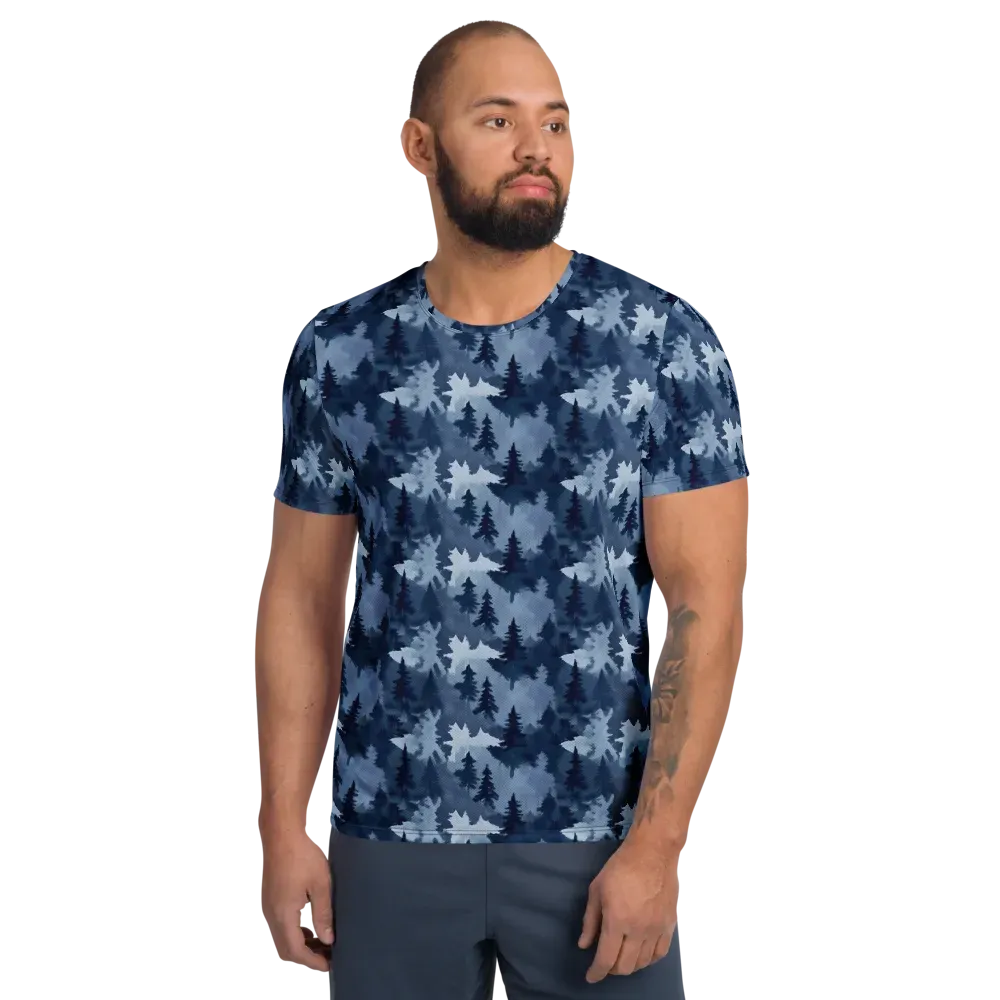 Frosted Evergreen on Men's Athletic T-Shirt — Front