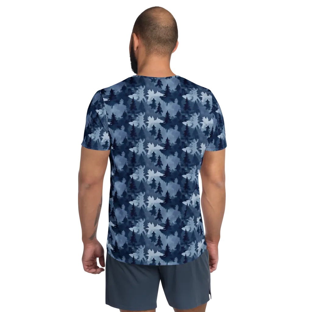 Frosted Evergreen on Men's Athletic T-Shirt — Back