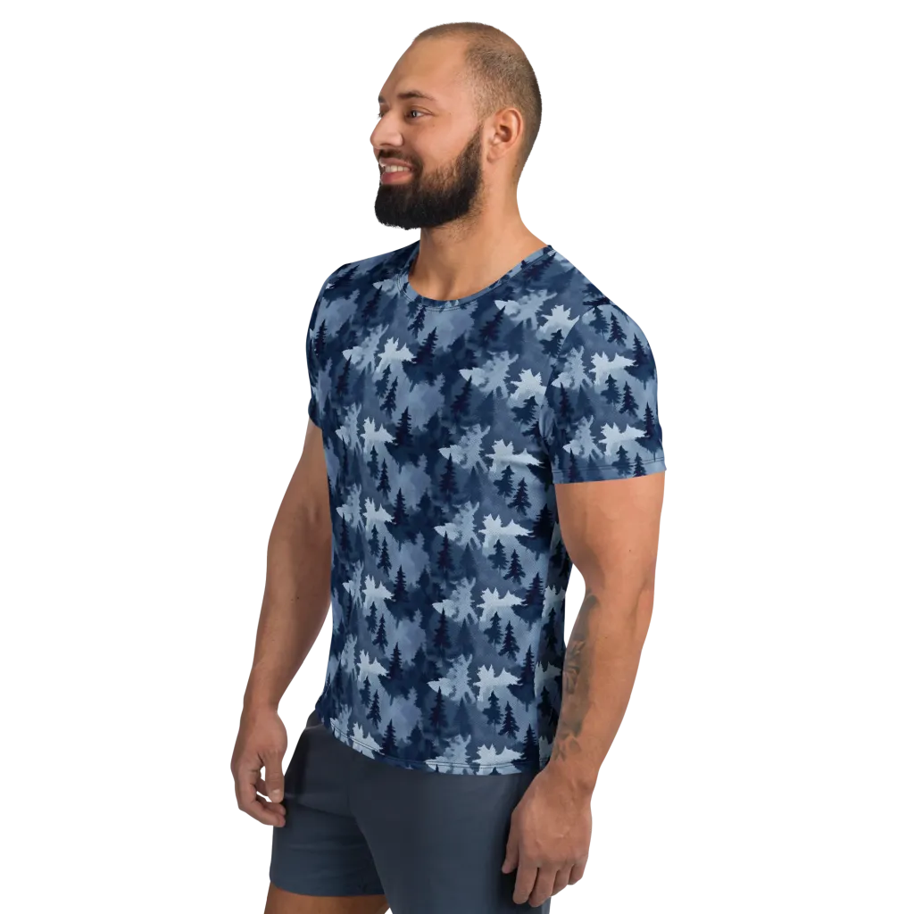 Frosted Evergreen on Men's Athletic T-Shirt — Left