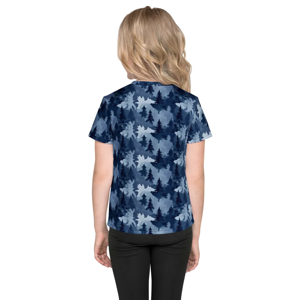 Frosted Evergreen on Kids Crew Neck T-Shirt — Back