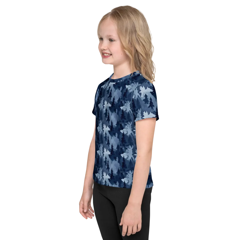Frosted Evergreen on Kids Crew Neck T-Shirt — Left