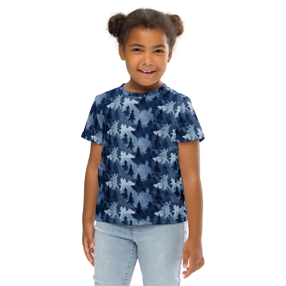 Frosted Evergreen on Kids Crew Neck T-Shirt — Front