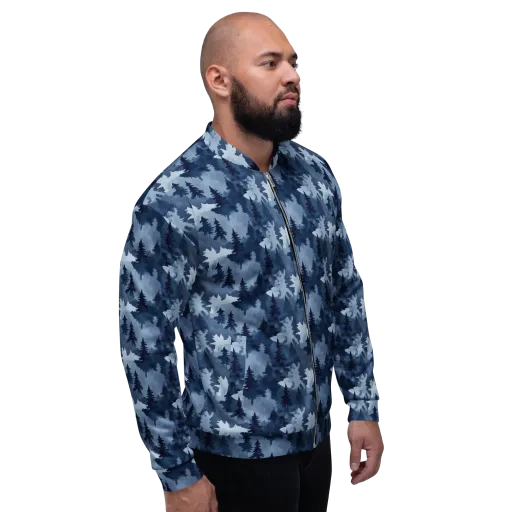 Frosted Evergreen on a Bomber Jacket