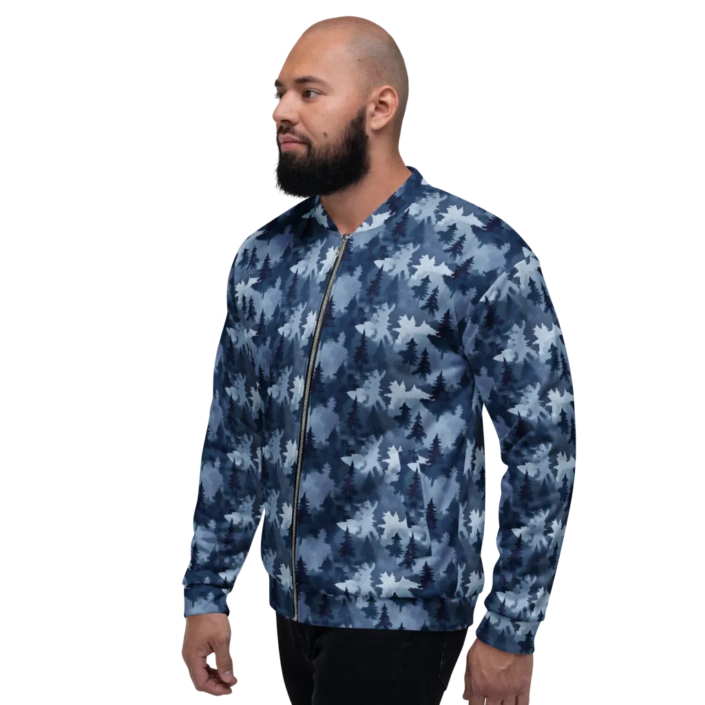 Frosted Evergreen on Bomber Jacket — Left