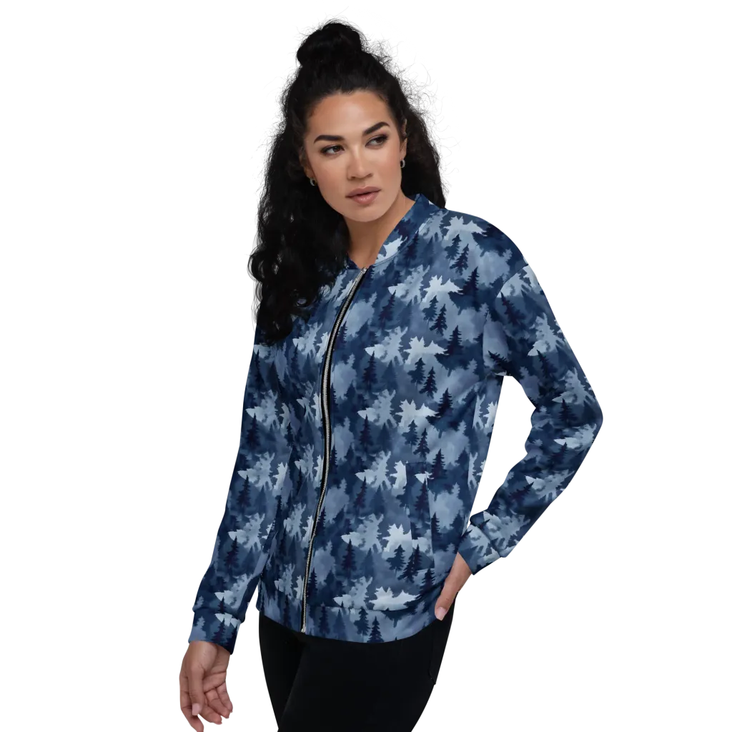 Frosted Evergreen on Bomber Jacket — Left