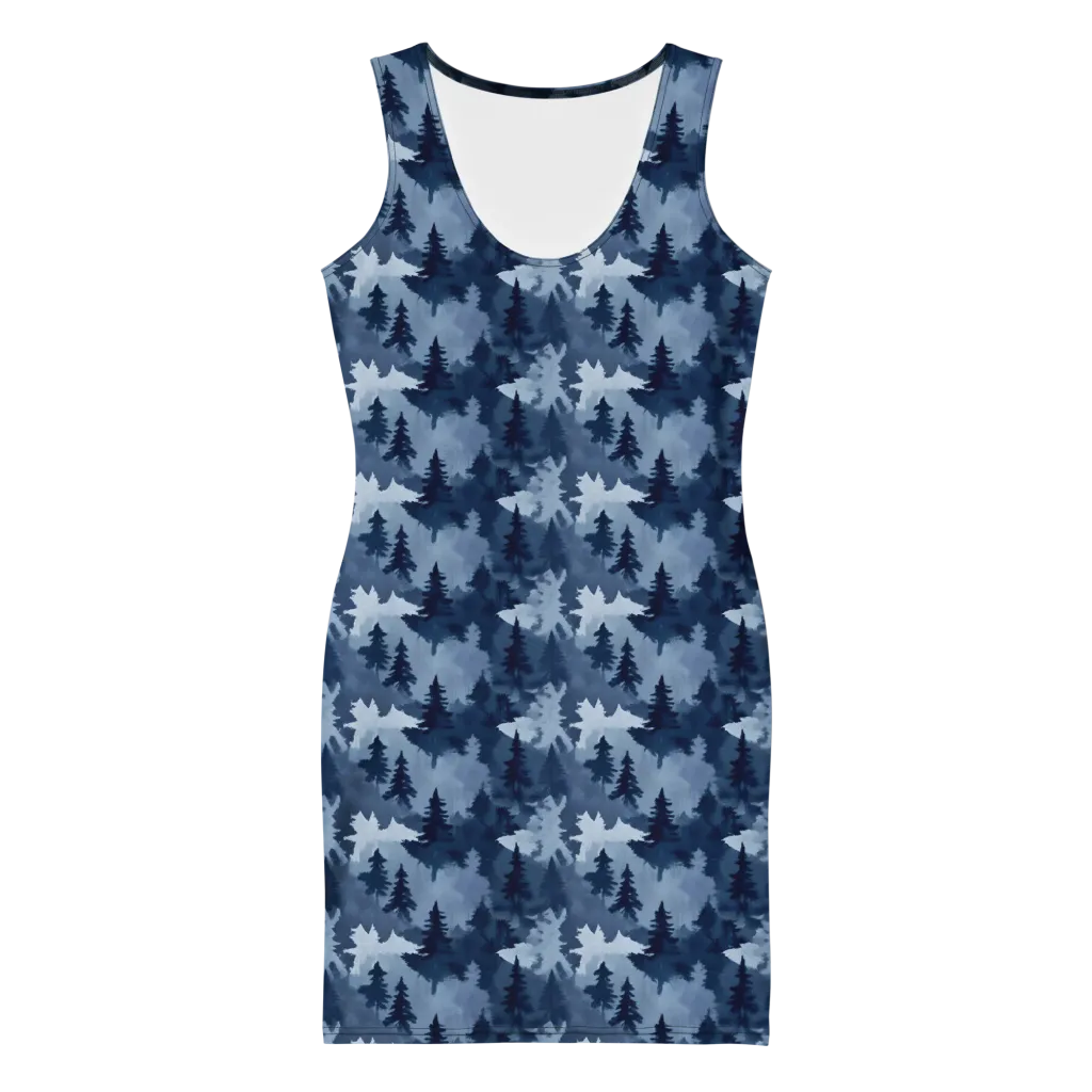 Frosted Evergreen on Bodycon Dress — Front