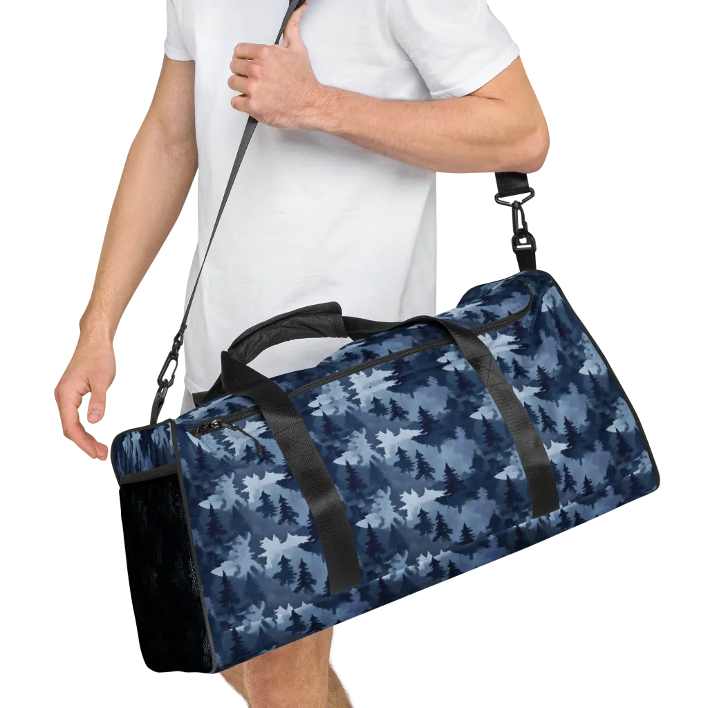 Frosted Evergreen on Duffle Bag — Right Front