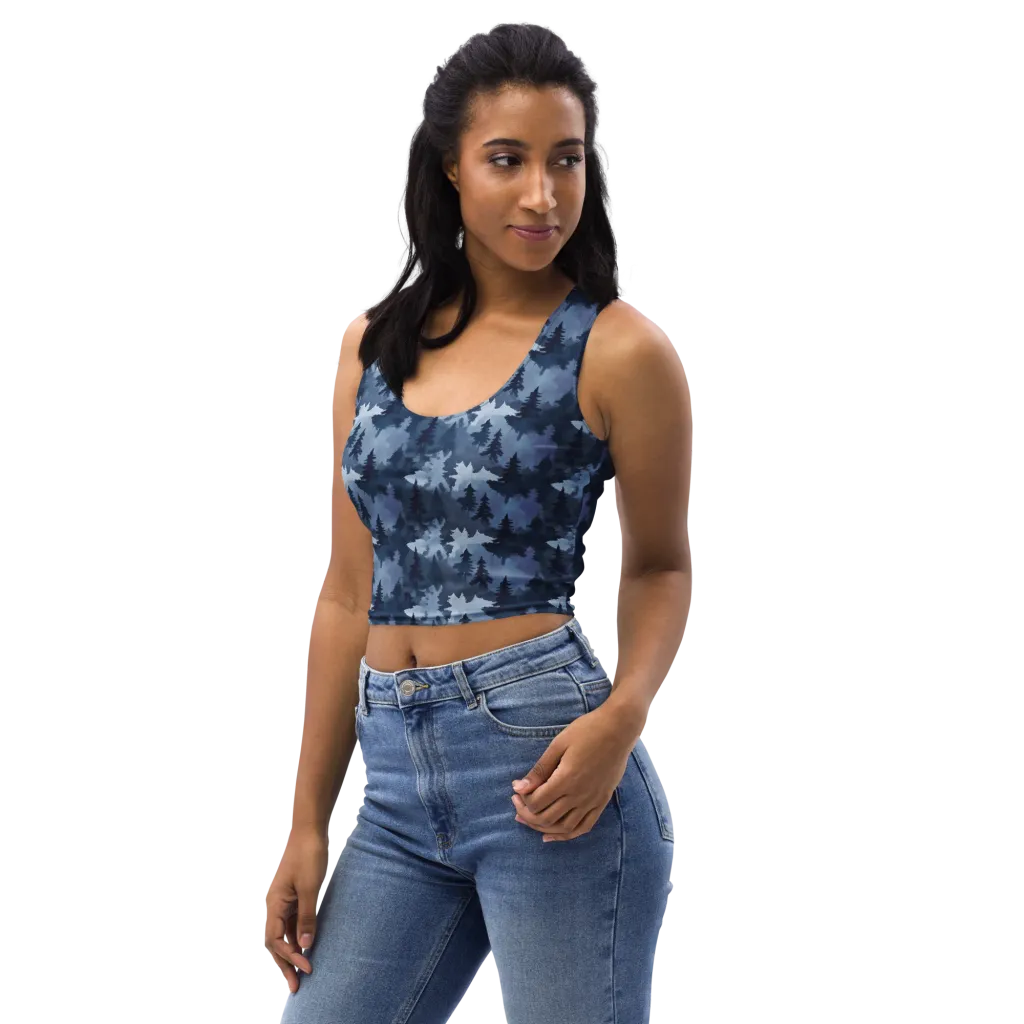 Frosted Evergreen on Crop Top — Left Front