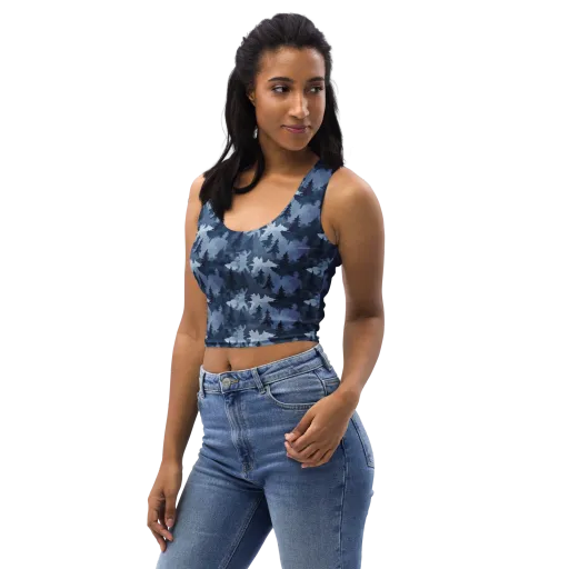 Frosted Evergreen on a Crop Top