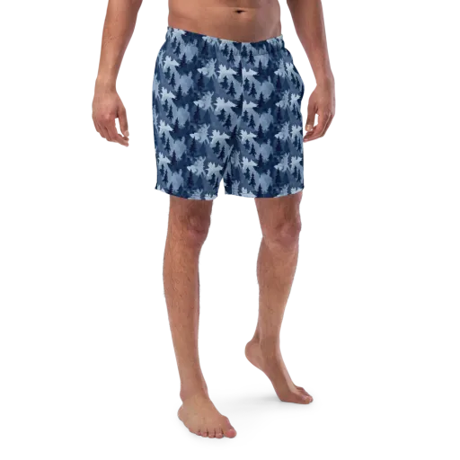 Frosted Evergreen on a Swim Trunks