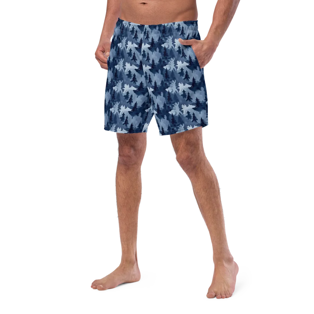 Frosted Evergreen on Swim Trunks — Left Front