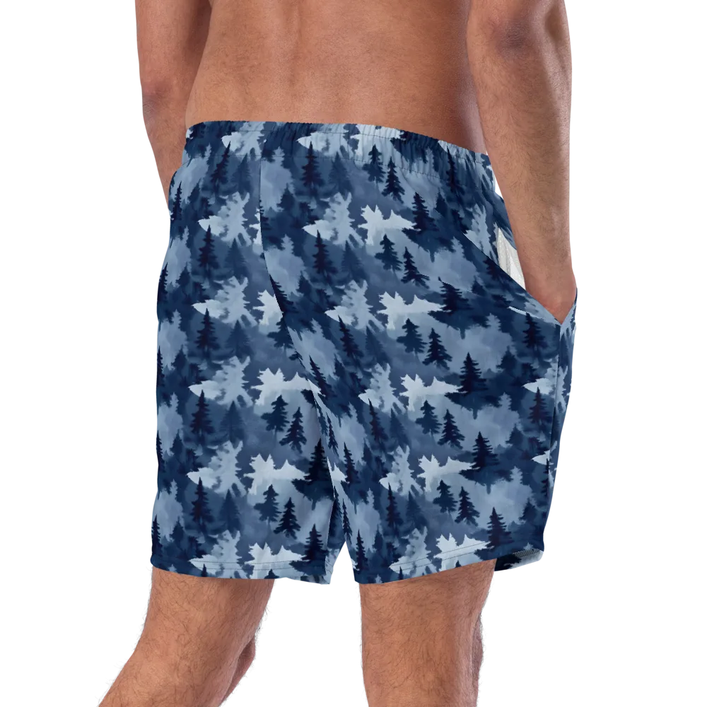 Frosted Evergreen on Swim Trunks — Right Back