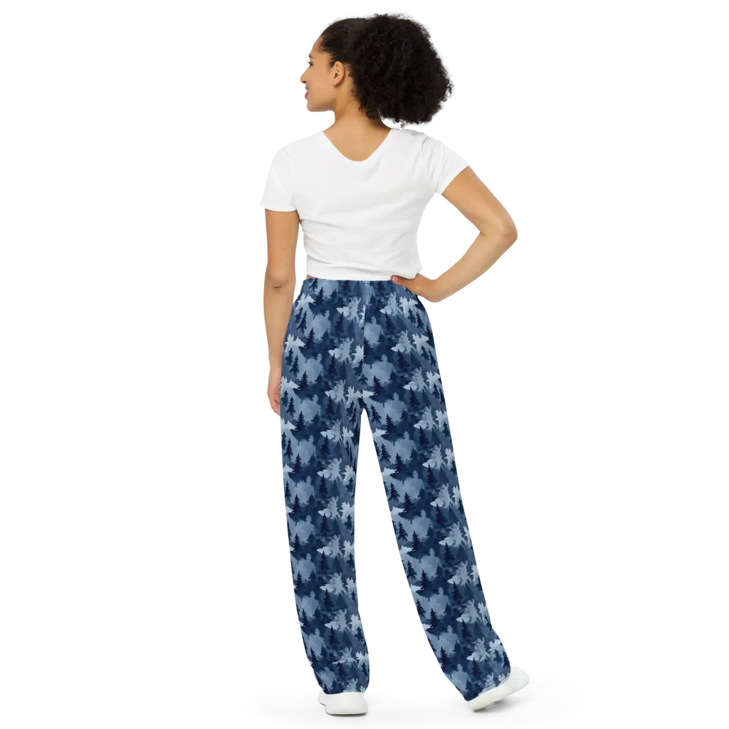 Frosted Evergreen on Wide-Leg Pants — Back