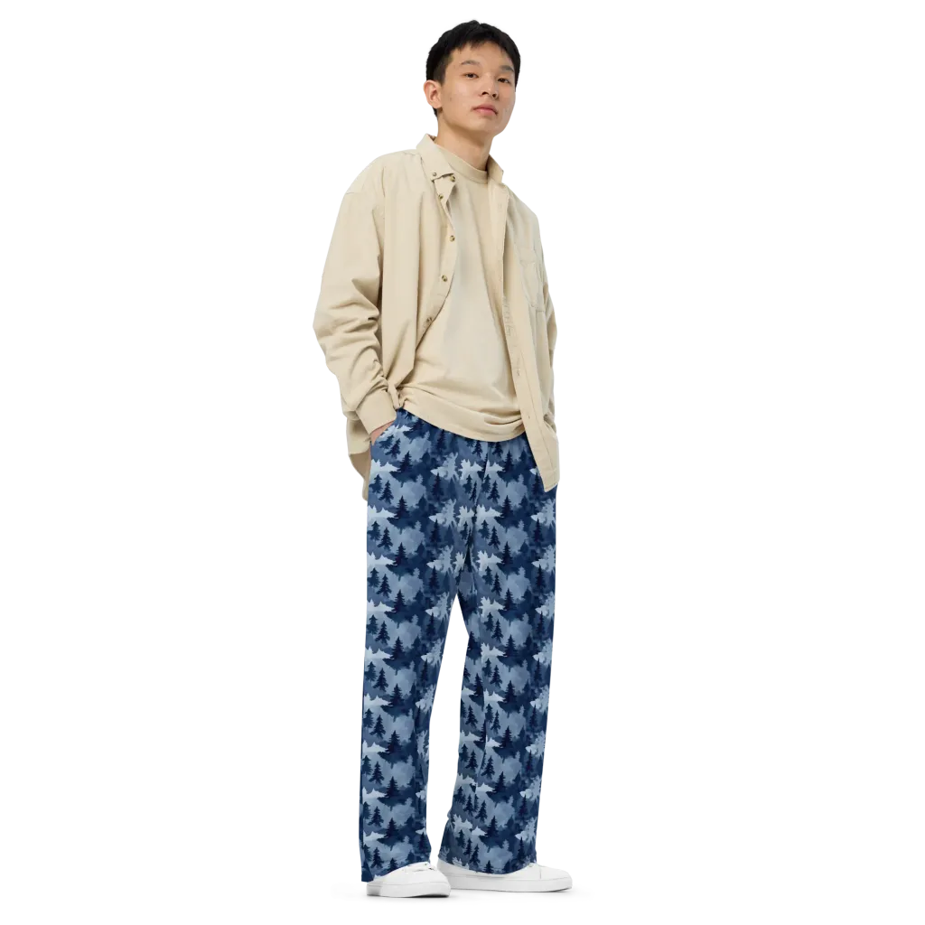 Frosted Evergreen on Wide-Leg Pants — Right Front