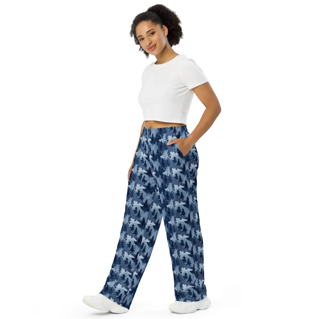 Frosted Evergreen on Wide-Leg Pants — Left Front
