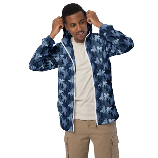 Frosted Evergreen on a Men's Windbreaker